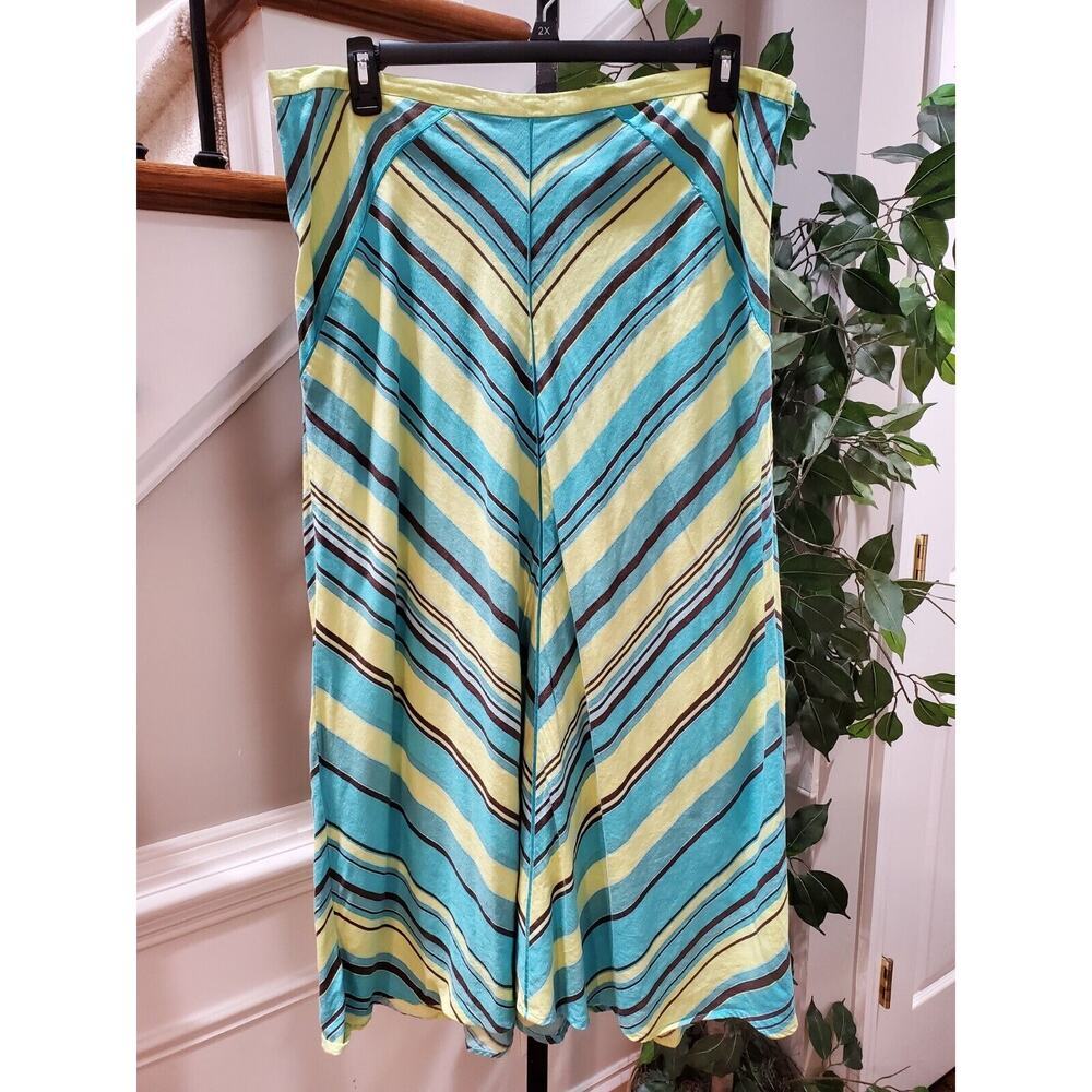 Lane Bryant Multicolor Linen Pull on A-Line Long Maxi Skirt Size 18/20